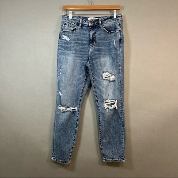 Judy Blue Distressed  Light Wash High Rise Denim Jeans - Picture 1 of 16
